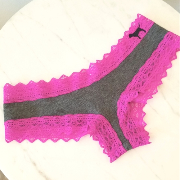 Victoria's Secret PINK Vintage Lace Glitter Extra Low Rise Cheekster Panty NWT - Picture 3 of 13